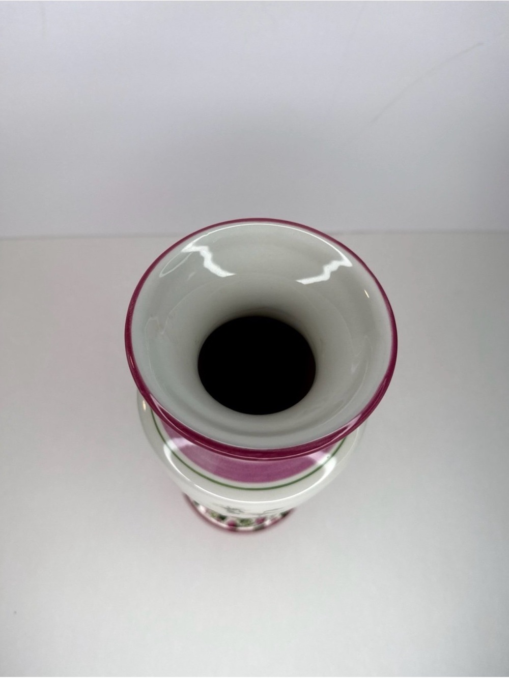 Laura Ashley Home Floral Vase Pink Green Botanical Ceramic 9.75” - Picture 8 of 8